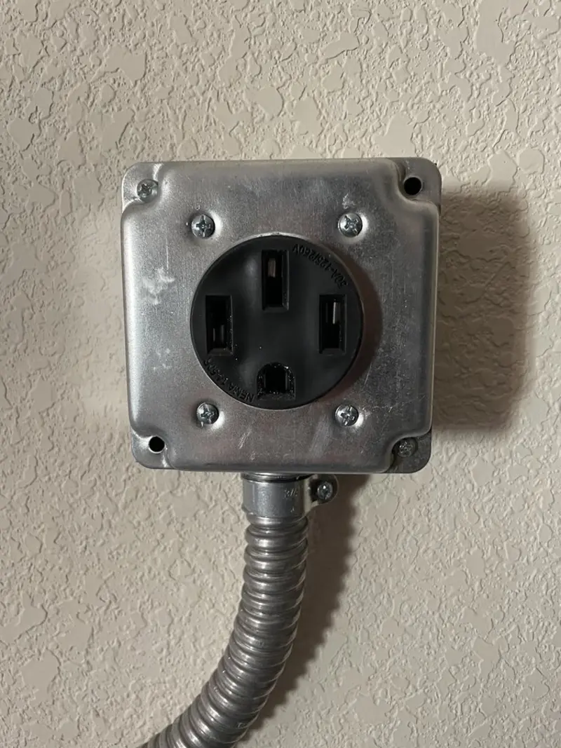 NEMA 14-50 outlet installed for Electrical Panel Upgrade in Hermon